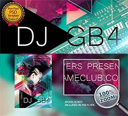 DJ音乐艺术海报：Dj GB4 PSD Flyer Template